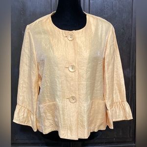 Ruby Rd. Yellow/gold jacket w/ qtr sleeves. medium